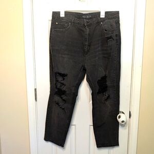 wild fable size 16 black stretch jeans with holes